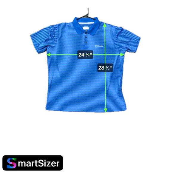 Columbia Blue Striped Polo Shirt Omni-Shade Sun Protection Short Sleeve Sz XL - Picture 8 of 8